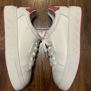 Tory Burch White and Red Sneakers